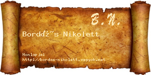 Bordás Nikolett névjegykártya