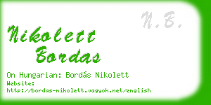 nikolett bordas business card